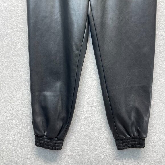 Dolce‎ Cabo Faux Leather Jogger Pants Womens Medium Black Pull On High Rise - Picture 3 of 11